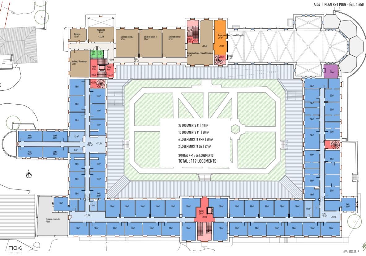 Étage R+1 – Campus du Pouy