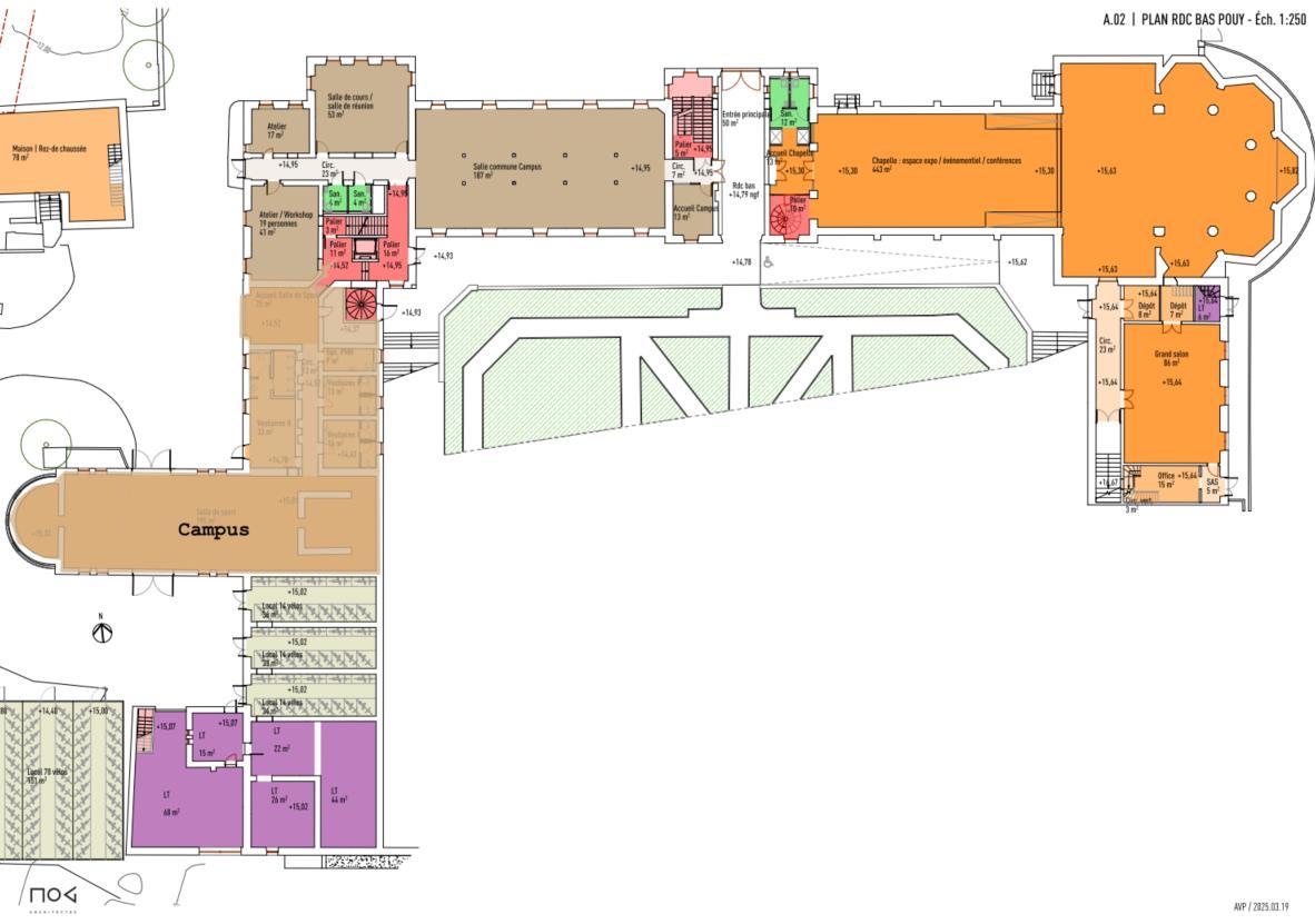 Rez-de-chaussée bas – Campus du Pouy