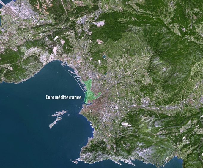 Le périmètre d'Euroméditerranée à Marseille